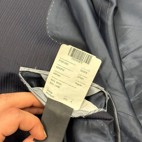 S. Cohen Suit 2pc Striped REDA 130s Wool Italy Navy Blue 46R 40x31 - Picture 9 of 14